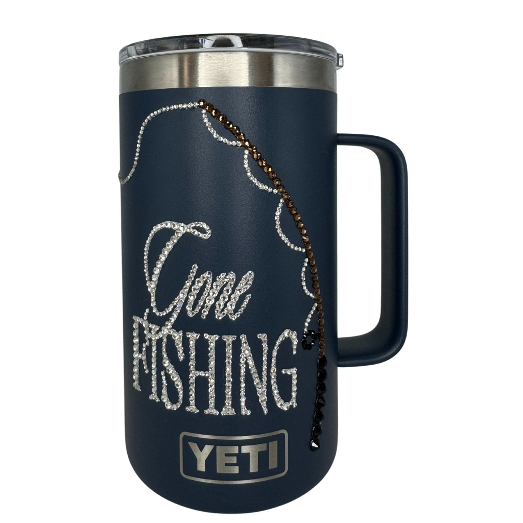 Lets Go Fishing Rambler® 24 oz Mug WITH MAGSLIDER™ LID