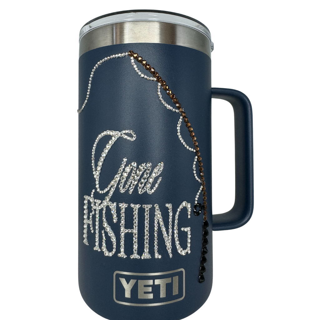 Lets Go Fishing Rambler® 24 oz Mug WITH MAGSLIDER™ LID