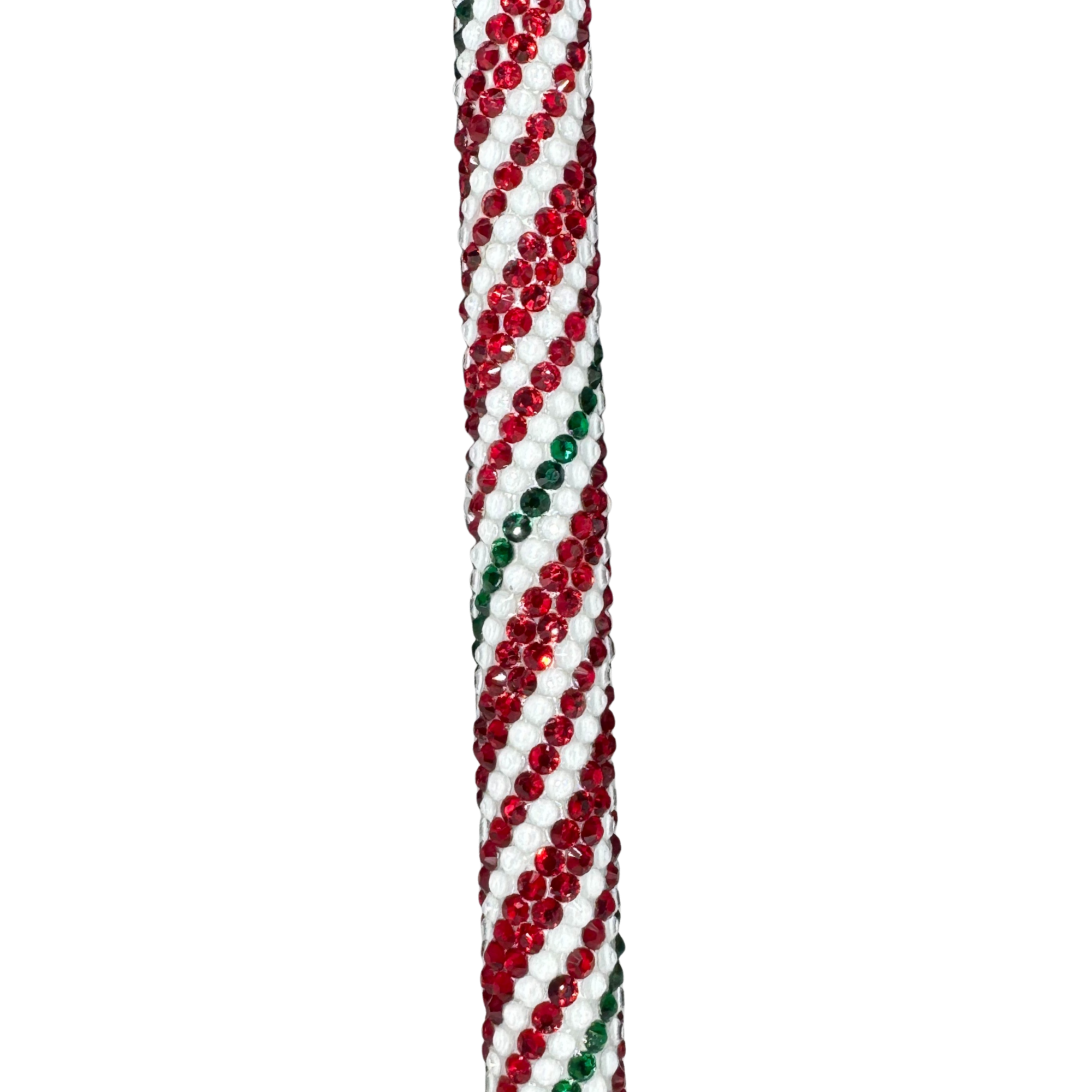 Candy Cane Swirl – Glass Rhinestone Pen | Refillable • Festive Sparkle • Fidget-Friendly