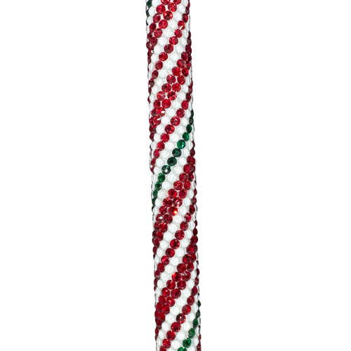 Candy Cane Swirl – Glass Rhinestone Pen | Refillable • Festive Sparkle • Fidget-Friendly