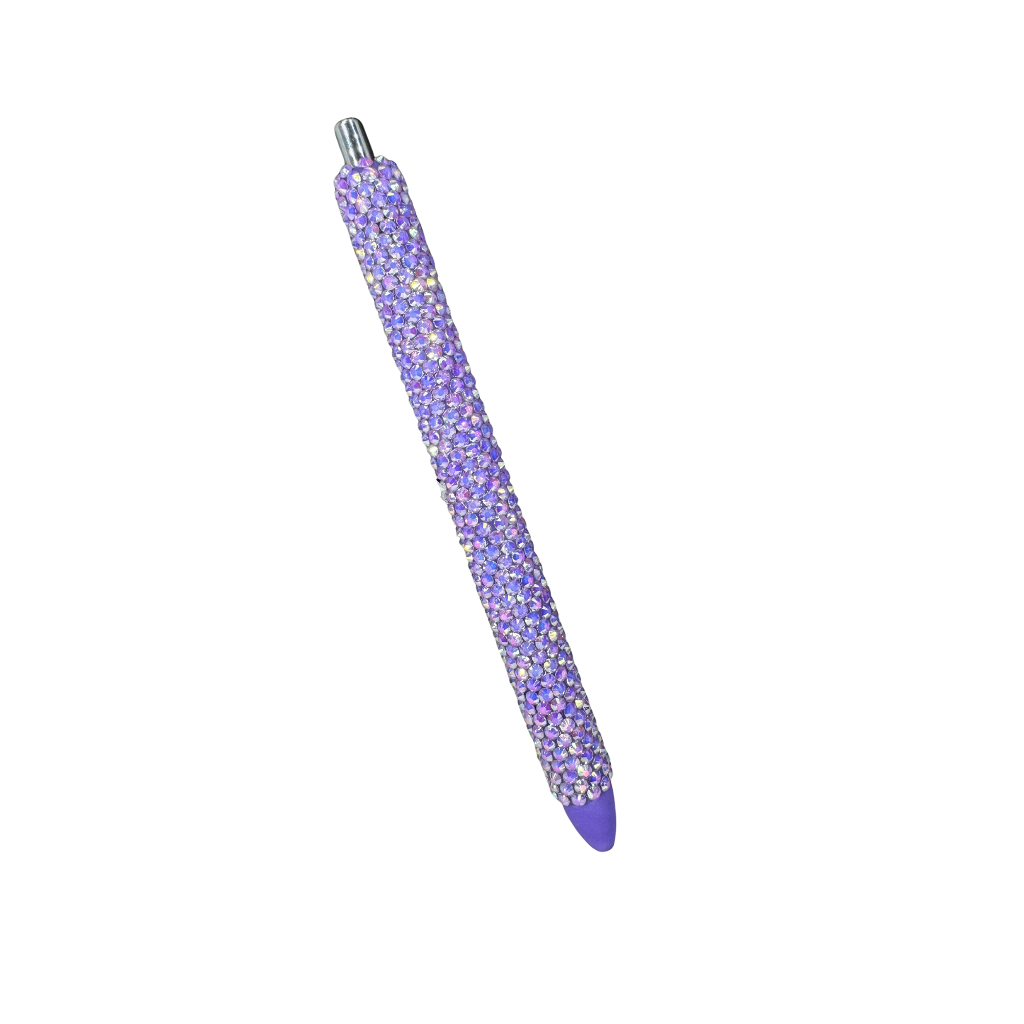 Caribbean Lavender  – Custom Solid Color Glass Rhinestone Pen Refillable & Fidget-Friendly